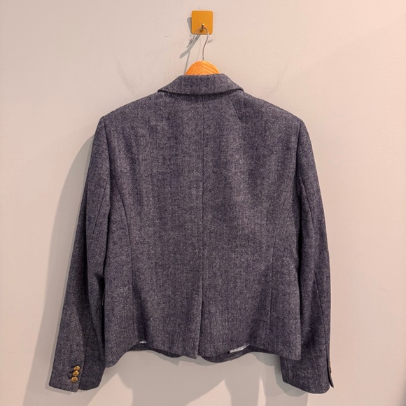 NEW J. Crew Herringbone Wool Blend Schoolboy Blazer in Blue, Size 14 - Picture 9 of 12